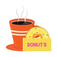 coffee drink with donuts illusration vector