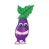 eggplant character illustration vector