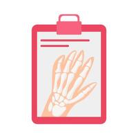 hand bone in clipboard illustration vector