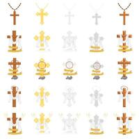 christian cross religious pack  illustration vector