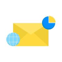 email, internet with pie chart illustration vector
