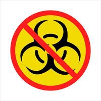 radiation in no sign board illustration vector