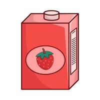 box strawberry juice illustration vector