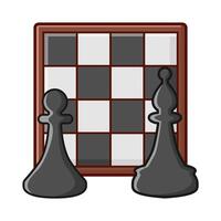 pawn chess, bishop chess with board chess illustration vector