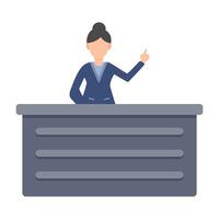 front desk  in table work illustration vector