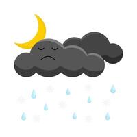 night cloud rain illustration vector