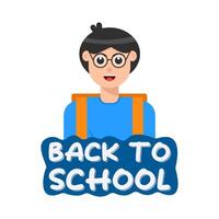 back to school text with student illustration vector