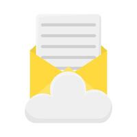 email with cloud data illustration vector