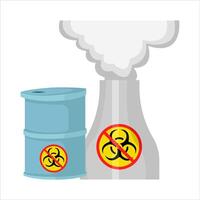 no radiation in drum with no radiation in chimney illustration vector