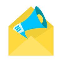 megaphone in mail illustration vector