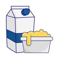 box milk with cereal illustration vector