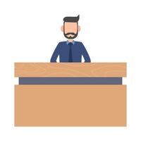 front desk  in table work illustration vector