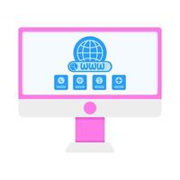 website in monitor with person illustration vector