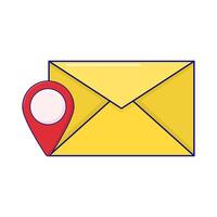 location with email illustration vector
