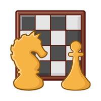 board chess, pawn chess with knight chess illustration vector