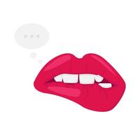 lips with speech bubble illustration vector