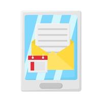 mail with calendar in mobile phone illustration vector