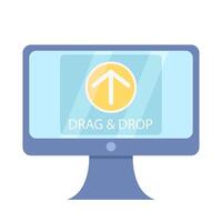 upload drag and drop in computer illustration vector