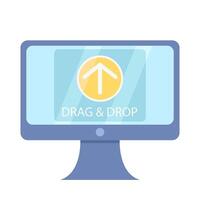 upload drag and drop in computer illustration vector