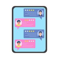 review star with comment customer in tab illustration vector