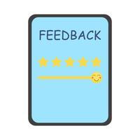 feedback with review star in mobile phone illustration vector