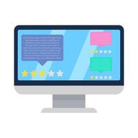 review star with comment in computer illustration vector