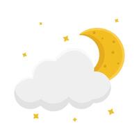 cloud moon with sparkle illustration vector