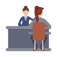 front desk in table work serve customers illustration vector