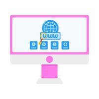 website in  monitor with person illustration vector