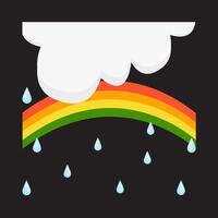 rain with rainbow illustration vector