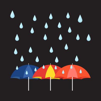 rain with umbrella illustration