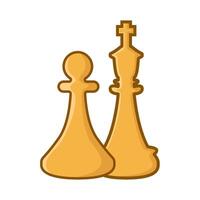pawn chess with king chess illustration vector