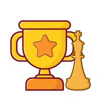 trophy with king chess illustration vector