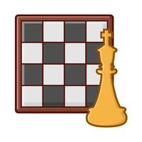 boad chess with kng chess illustration vector