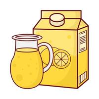 box lemon juice with teapot lemon juice illustration vector