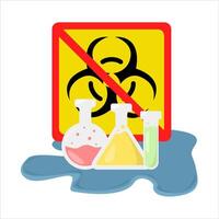 radiation in  no sign board with  potion illustration vector