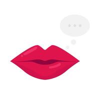 lips with speech bubble illustration vector