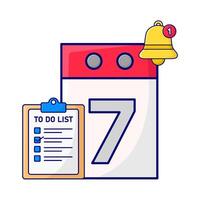 calendar with to do list illustration vector