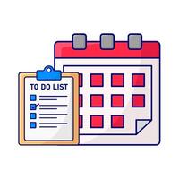 calendar with to do list illustration vector