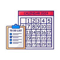 calendario con a hacer lista ilustración vector