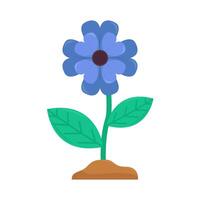 flor planta en suelo ilustración vector