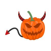 pumpkin devil illustration vector