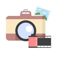 camera photo, picture with cliche illustration vector