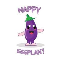 eggplant character illustration vector