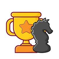 trophy with knight chess illustration vector