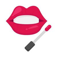 lips women with lip gloss illustration vector