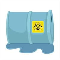 radiation drum with radiation water illustration vector