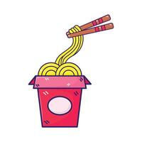 ilustración de instante fideos vector