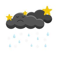 night cloud rain illustration vector