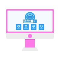 website in monitor with person illustration vector